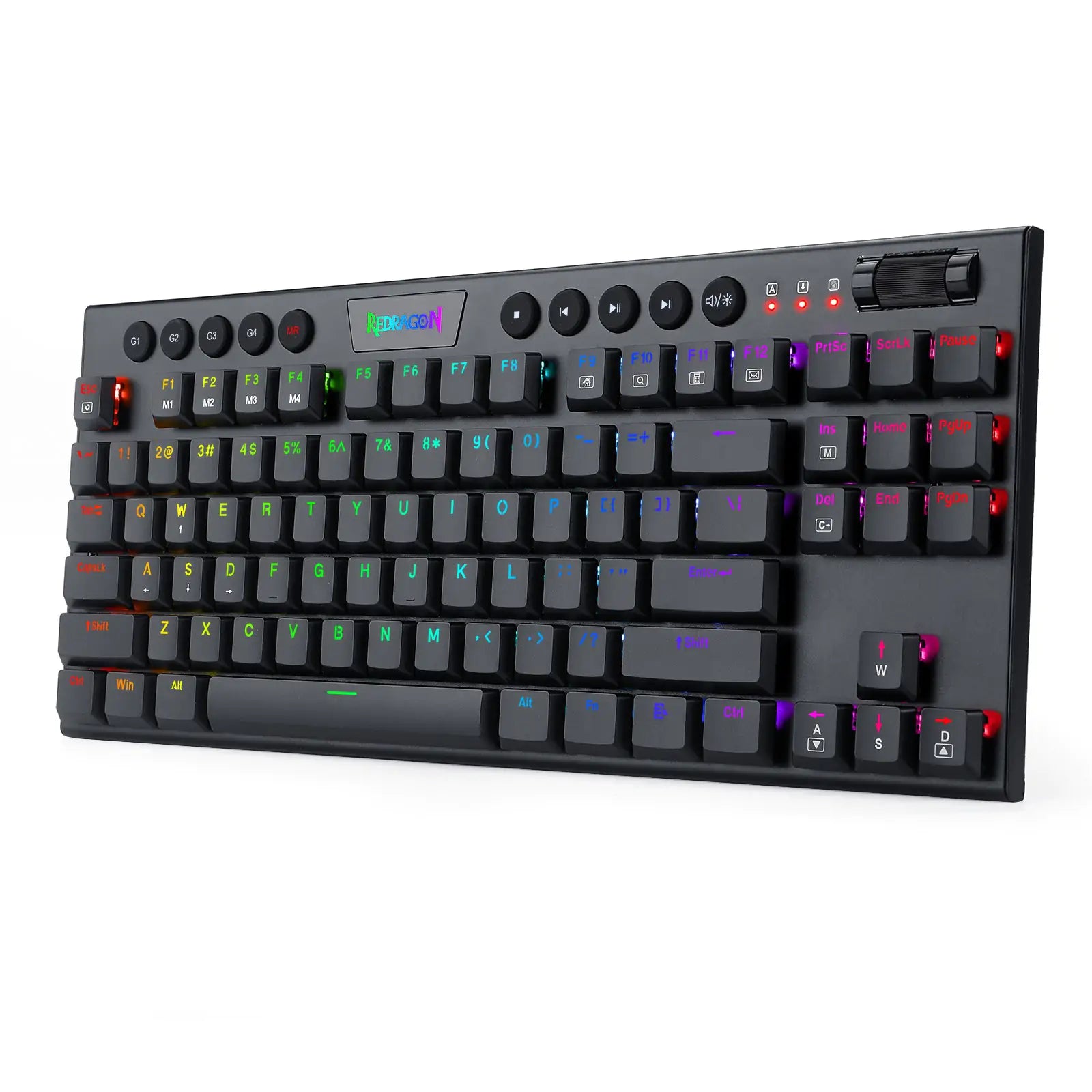 Redragon K622 Horus TKL RGB Mechanical Keyboard, Ultra-Thin Designed Wired Gaming Keyboard w/Low Profile Keycaps, Dedicated Media Control