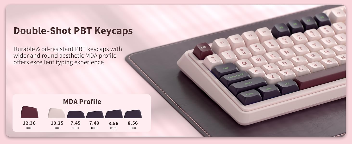 KZZI K75 Lite Wireless Wired Mechanical RGB Gaming Hot Swappable 3-Mode Keyboard Creamy Linear Switches, Compact 82 Keys