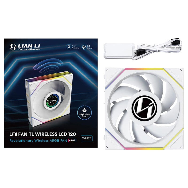 Lian Li UNI Fan TL LCD 120mm Wireless Fan - White