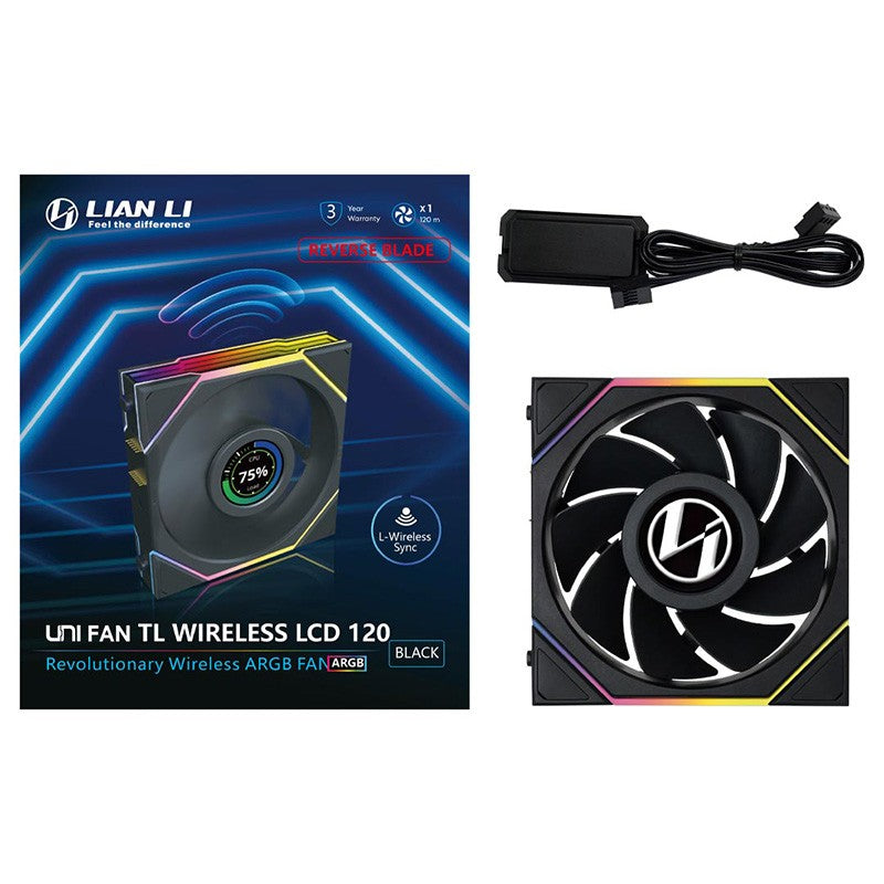 Lian Li Uni Fan TL LCD 120mm Wireless Reverse Blade Fan