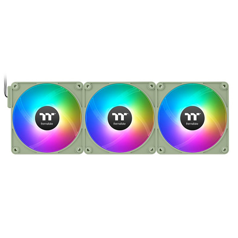 Thermaltake CT120 EX 120mm Standard Blades ARGB Matcha Green 4-Pin PWM Fan - 3 Pack