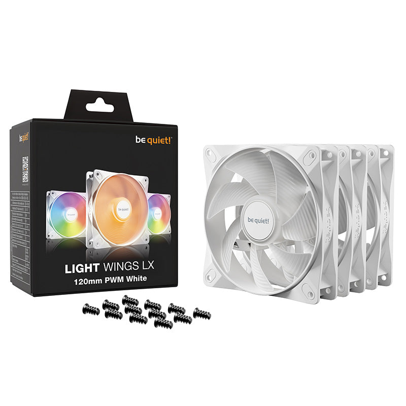 be quiet! Light Wings LX 120mm PWM Fan Triple Pack - White