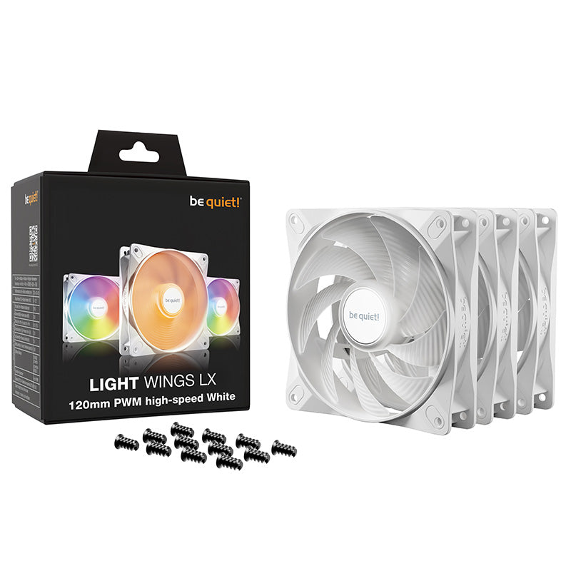 be quiet! Light Wings LX 120mm PWM High-Speed Fan Triple Pack - White