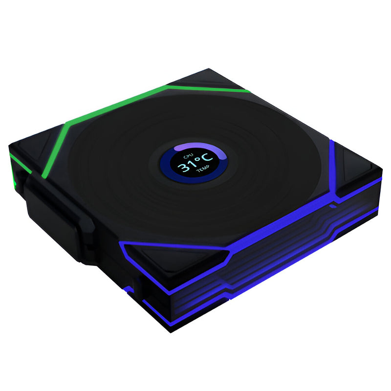 Lian Li UNI Fan TL LCD 140mm Wireless Reverse Blade 4-Pin PWM Black Fan - Single Pack