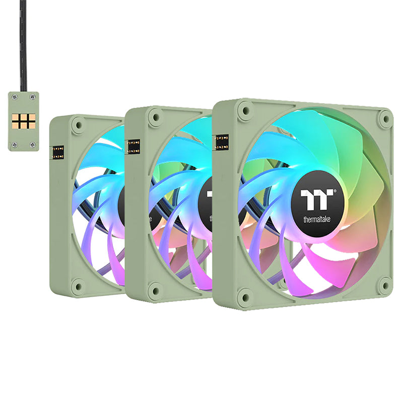 Thermaltake CT140 EX Reverse Blades ARGB 140mm PWM Matcha Green Fan - 3 Pack
