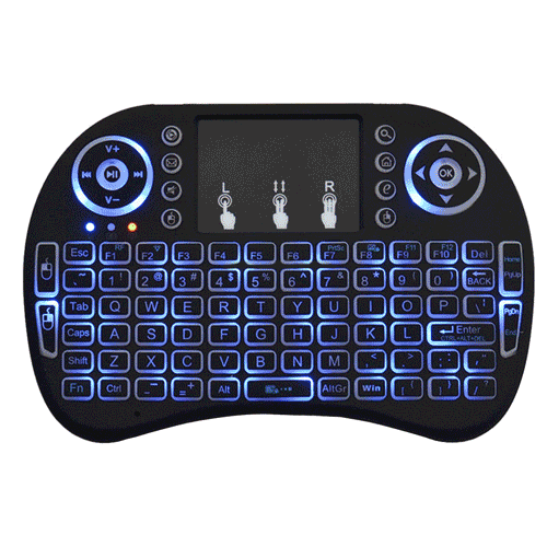 Wireless Mini Keyboard Remote Control Touchpad Mouse Combo Controller with RGB Backlit for Smart TV Android TV Box PC IPTTV 2.4GHz