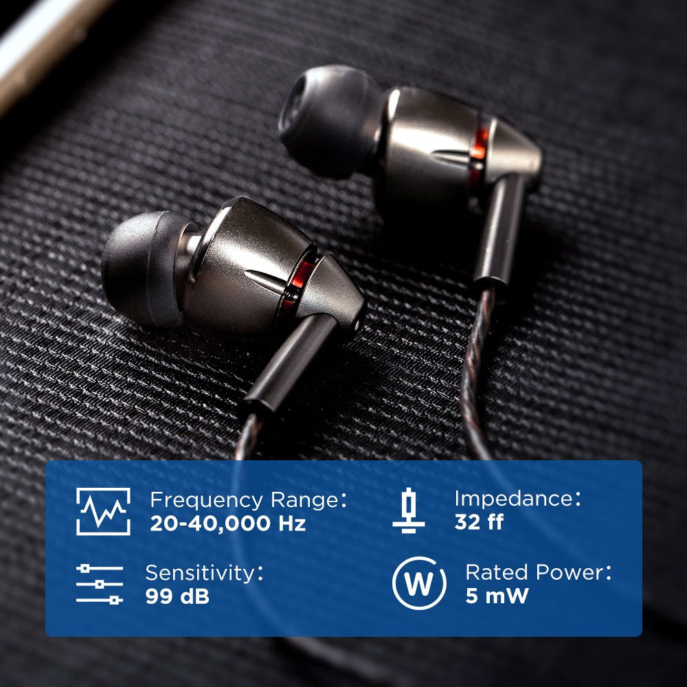1MORE E1010 Quad Driver in-Ear Earphones Hi-Res High Fidelity Headphones with Warm Bass,Spacious Reproduction, High Resolution, Mic and in-Line Remote