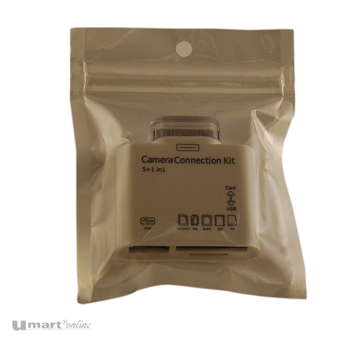 5-in-1 Camera Connection Card Reader Kit for iPad - SD/MS Duo/RS MMC/M2/TF Cards and USB