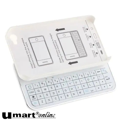 Bluetooth Slide Keyboard Case For iPhone 4 - White (502821W)