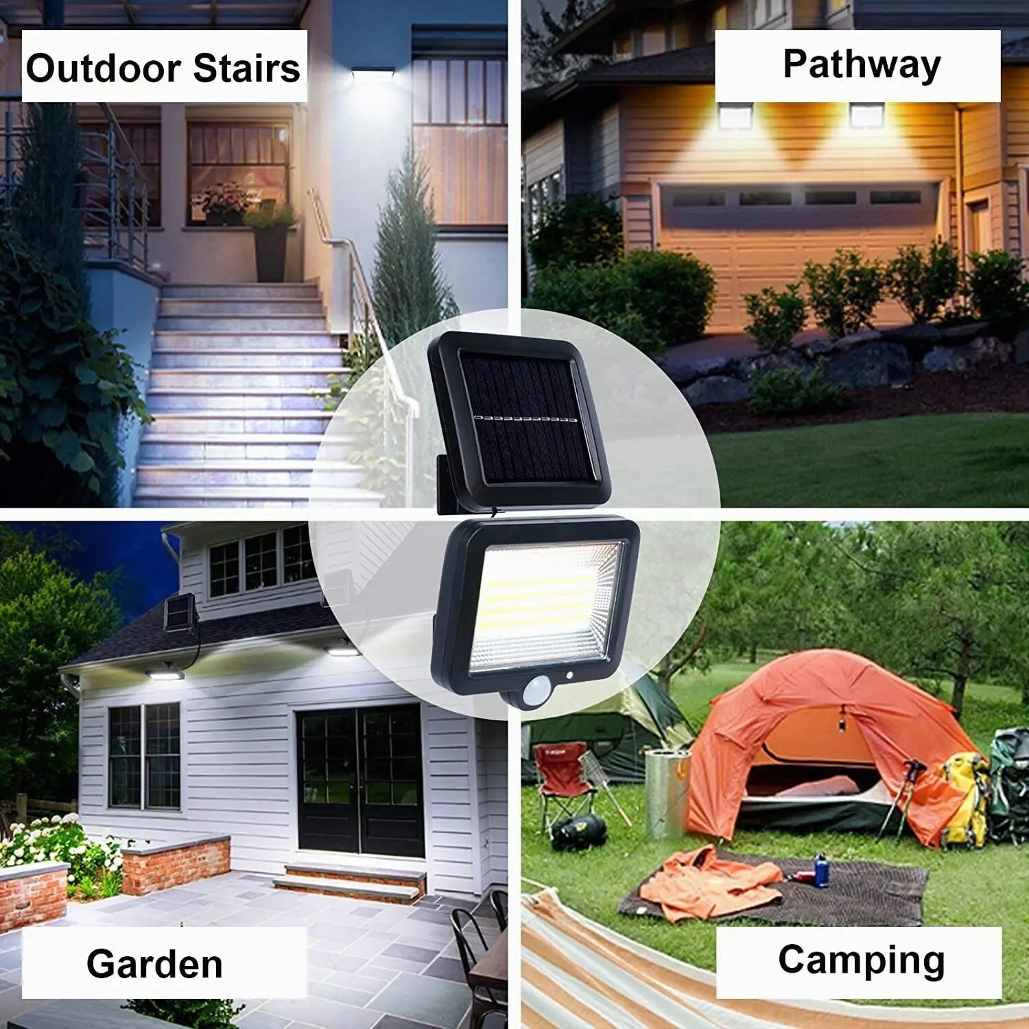 Solar Lights Outdoor Motion Sensor Lighting Garden LED Floodlight 160 Bright LED Adjustable Solar Panel 3 Lighting Modes for Yard Garden Garage light