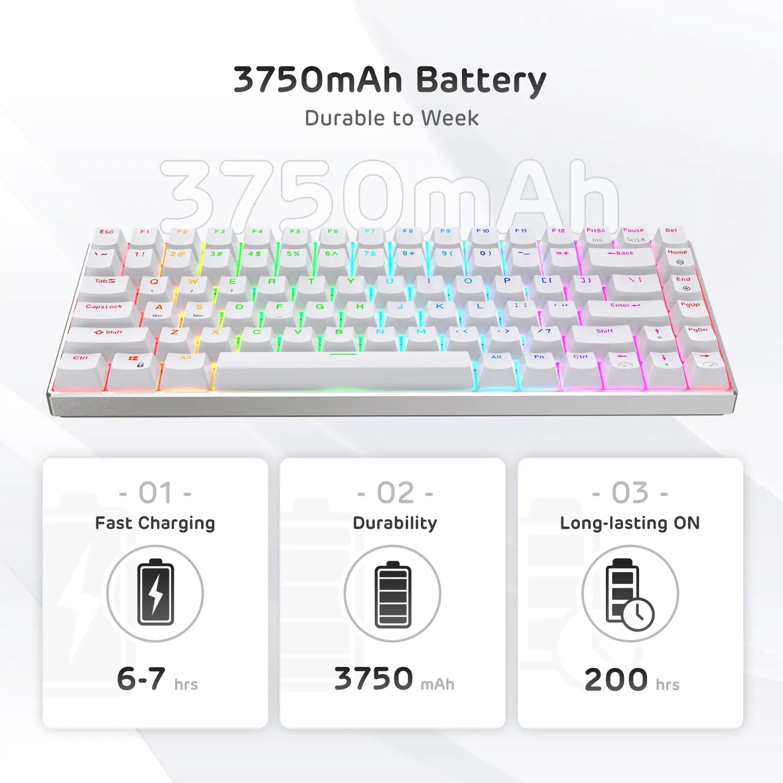 RK ROYAL KLUDGE RK84 Pro 75% RGB Triple Mode BT5.0/2.4G/Wired Hot-Swappable Mechanical Keyboard with Aluminum Frame, Tactile Brown Switch