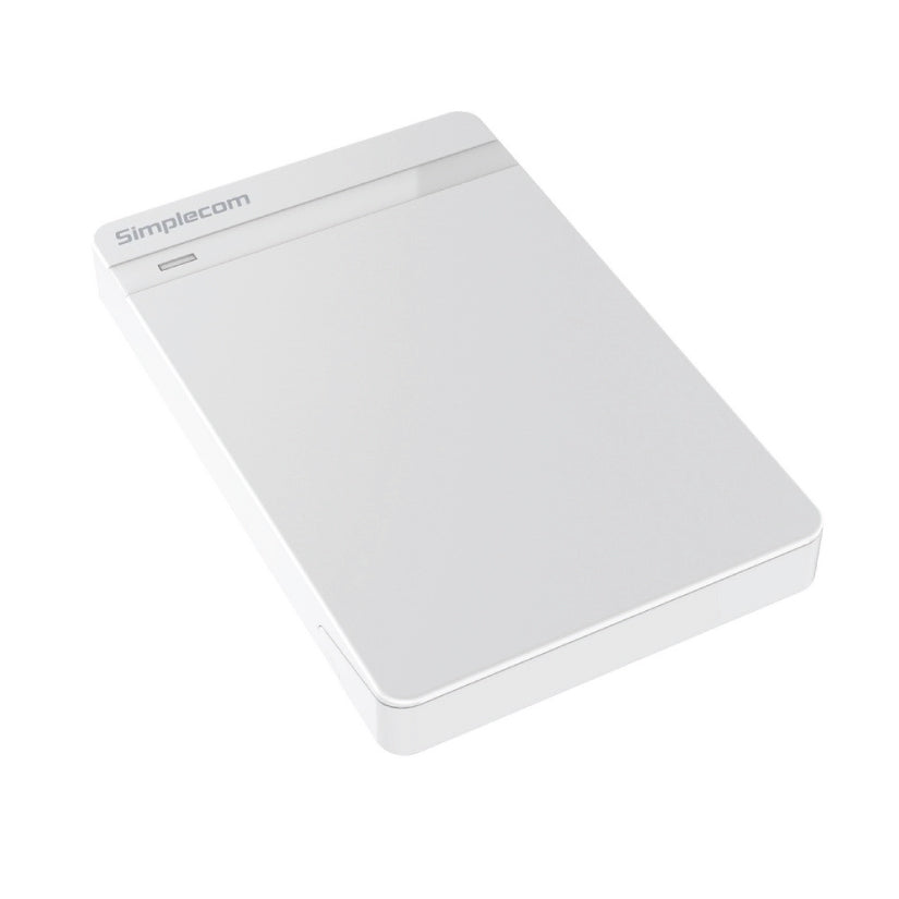 Simplecom Tool Free 2.5in SATA HDD SSD to USB 3.0 Hard Drive Enclosure - White