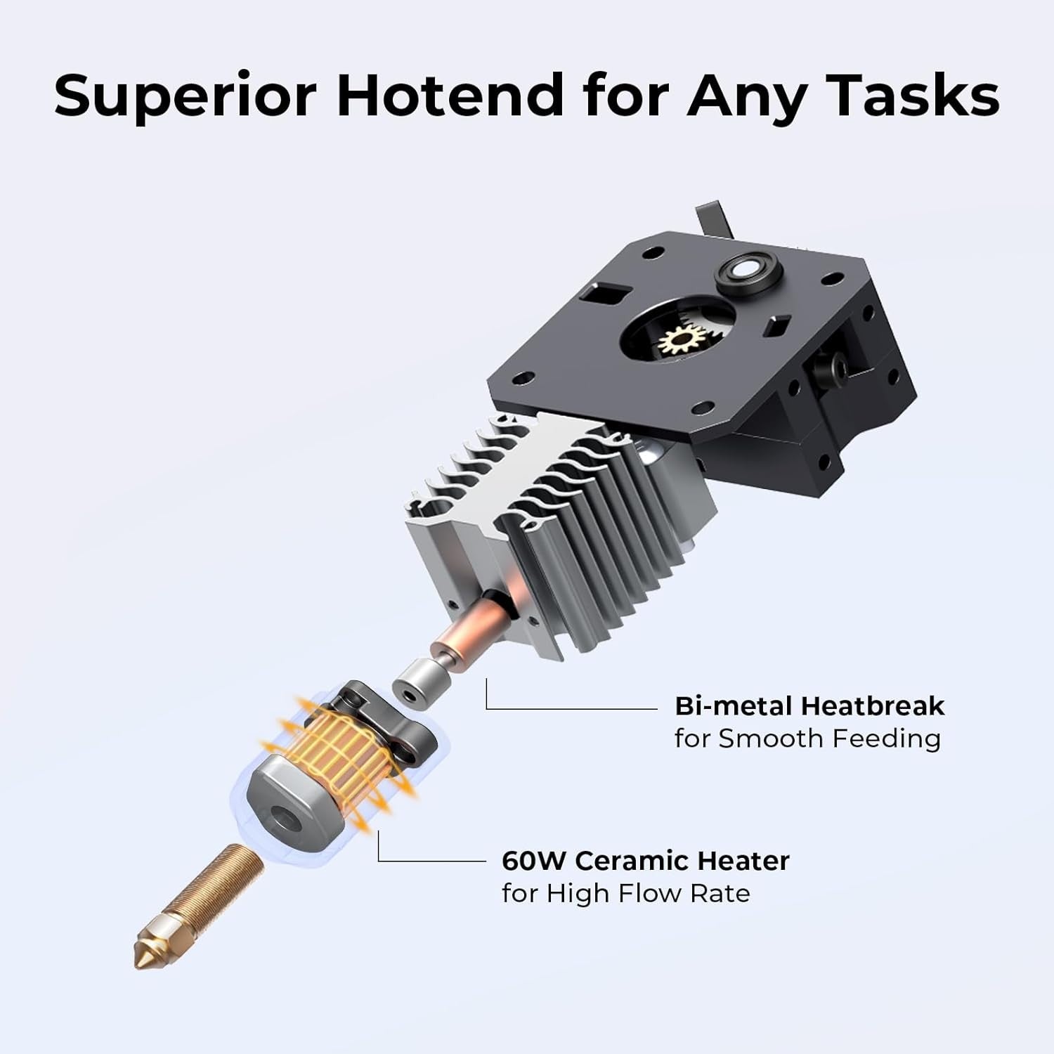 Creality Ender 3 V3 KE 3D Printer Up to 500mm/s Printing Speed, 1kg x 2 Pack High Speed PLA Included 60W Ceramic Heater Hotend