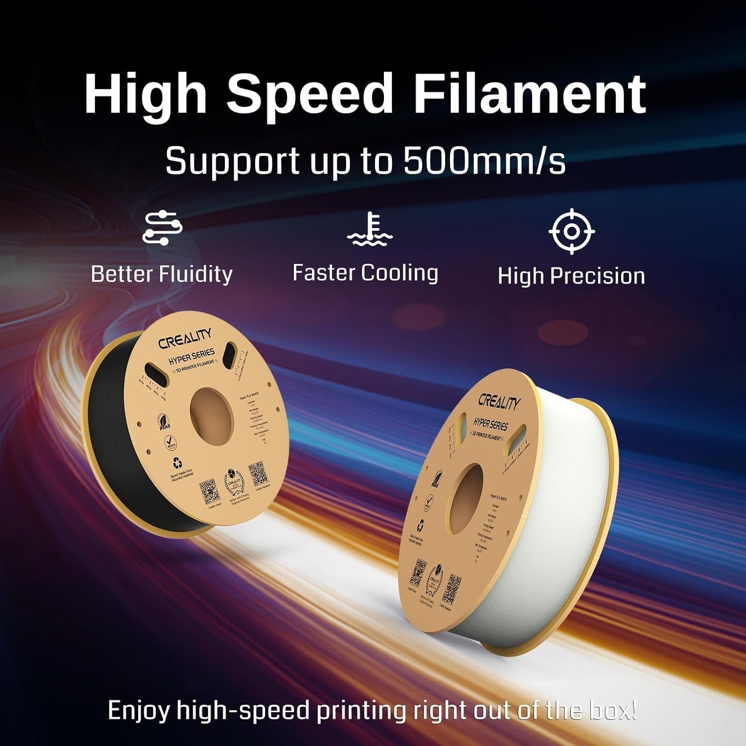 Creality Ender 3 V3 KE 3D Printer Up to 500mm/s Printing Speed, 1kg x 2 Pack High Speed PLA Included 60W Ceramic Heater Hotend