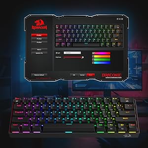 Redragon K530 Pro Draconic 60% Wireless RGB Gaming Mechanical Keyboard Hot-Swap BT/2.4Ghz/Wired 3-Mode 61 Keys Blue Switch