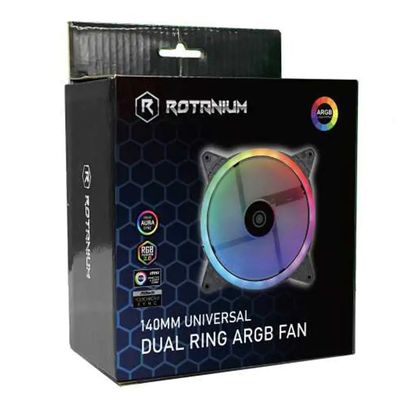 Rotanium Dual Ring Universal 140mm ARGB PWM Fan