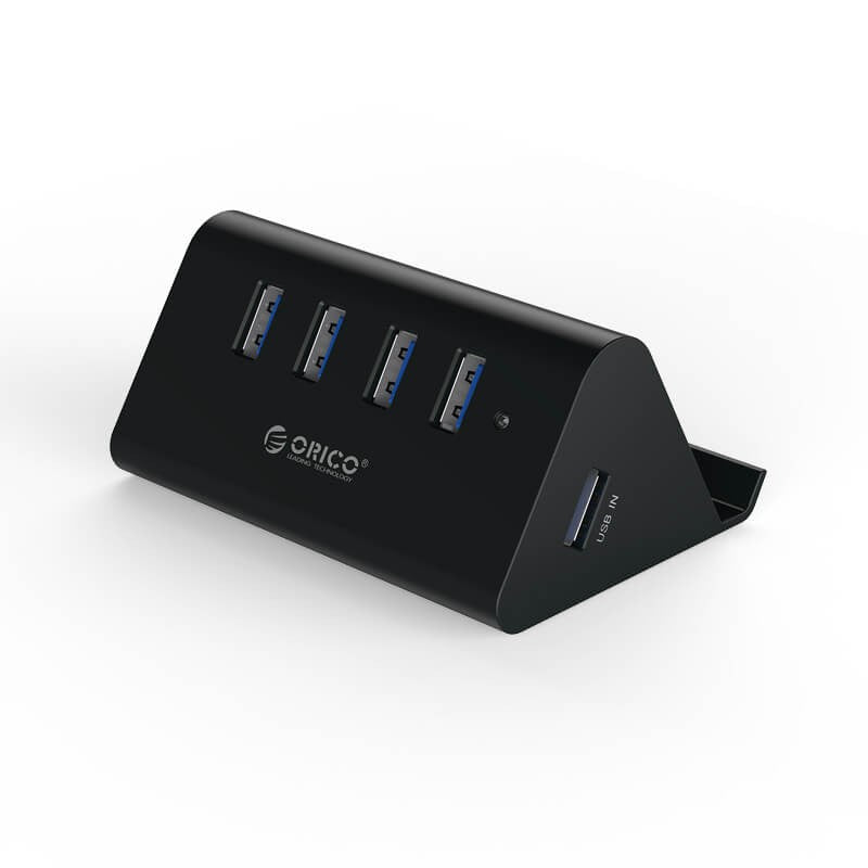 Orico Black SHC-U3 4 Port USB3 HUB With Phone & Tablet Stand