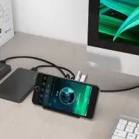 Orico Black SHC-U3 4 Port USB3 HUB With Phone & Tablet Stand