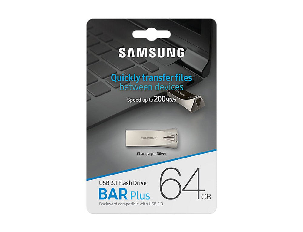 Samsung 64GB Bar Plus USB3.1 Drive - Champagne Silver