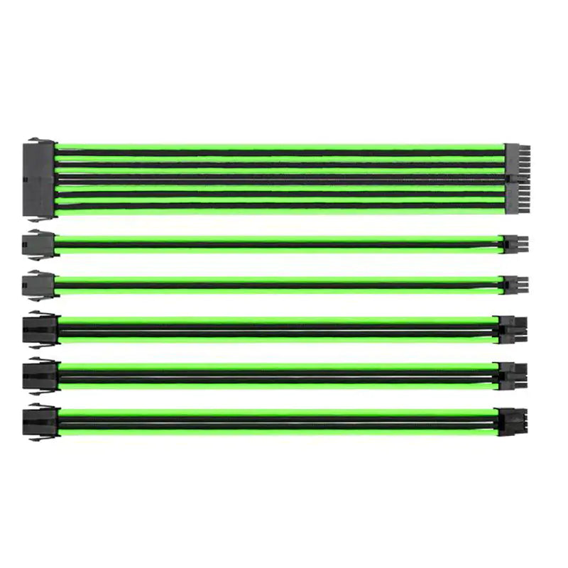 Thermaltake TTMod Sleeved Extension Cable Kit - Green and Black