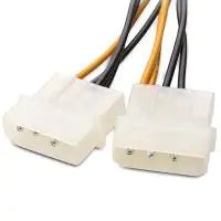 Generic 2 x Molex to 8 Pin PCIe 15cm Cable