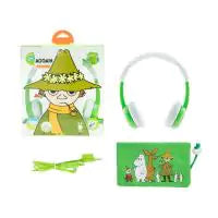 BuddyPhones Moomin Edition Kids Volume Limiting Foldable Headphones - Snufkin Green