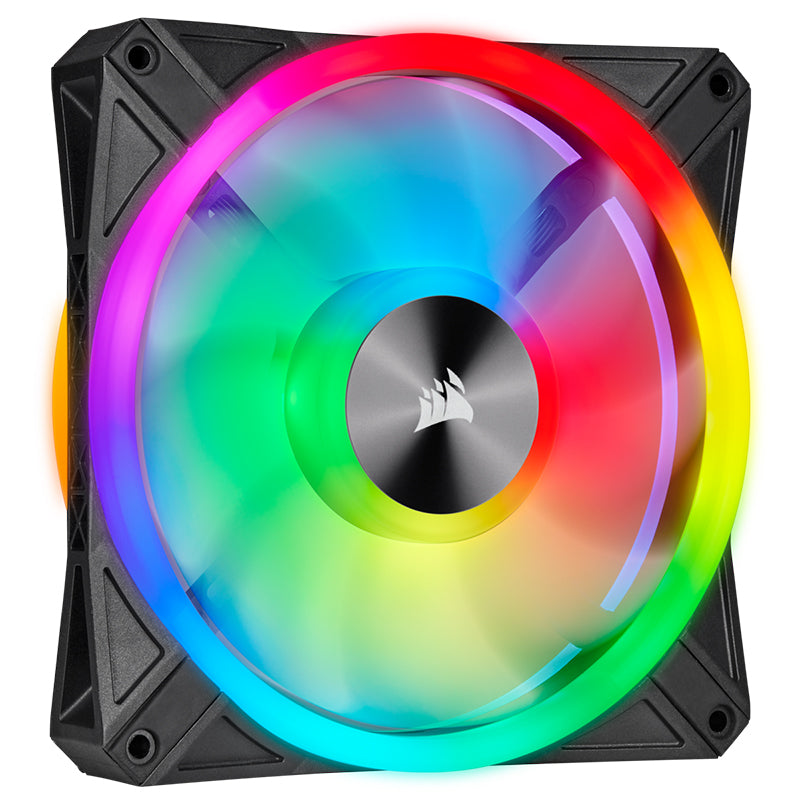 Corsair iCUE QL140 RGB 140mm Fan Black - 2 Pack with Lighting Node Core )