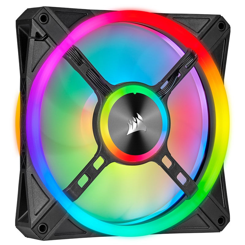 Corsair iCUE QL140 RGB 140mm Fan Black - 2 Pack with Lighting Node Core )