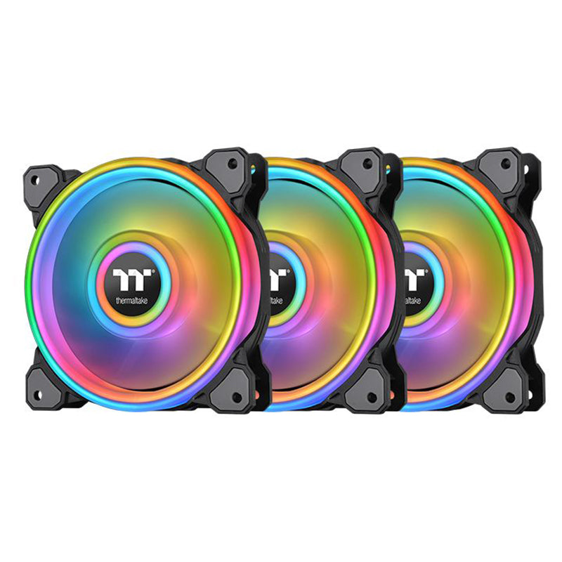 Thermaltake Riing Quad 12 120mm RGB Radiator Fan TT Premium Edition Black - 3 Pack