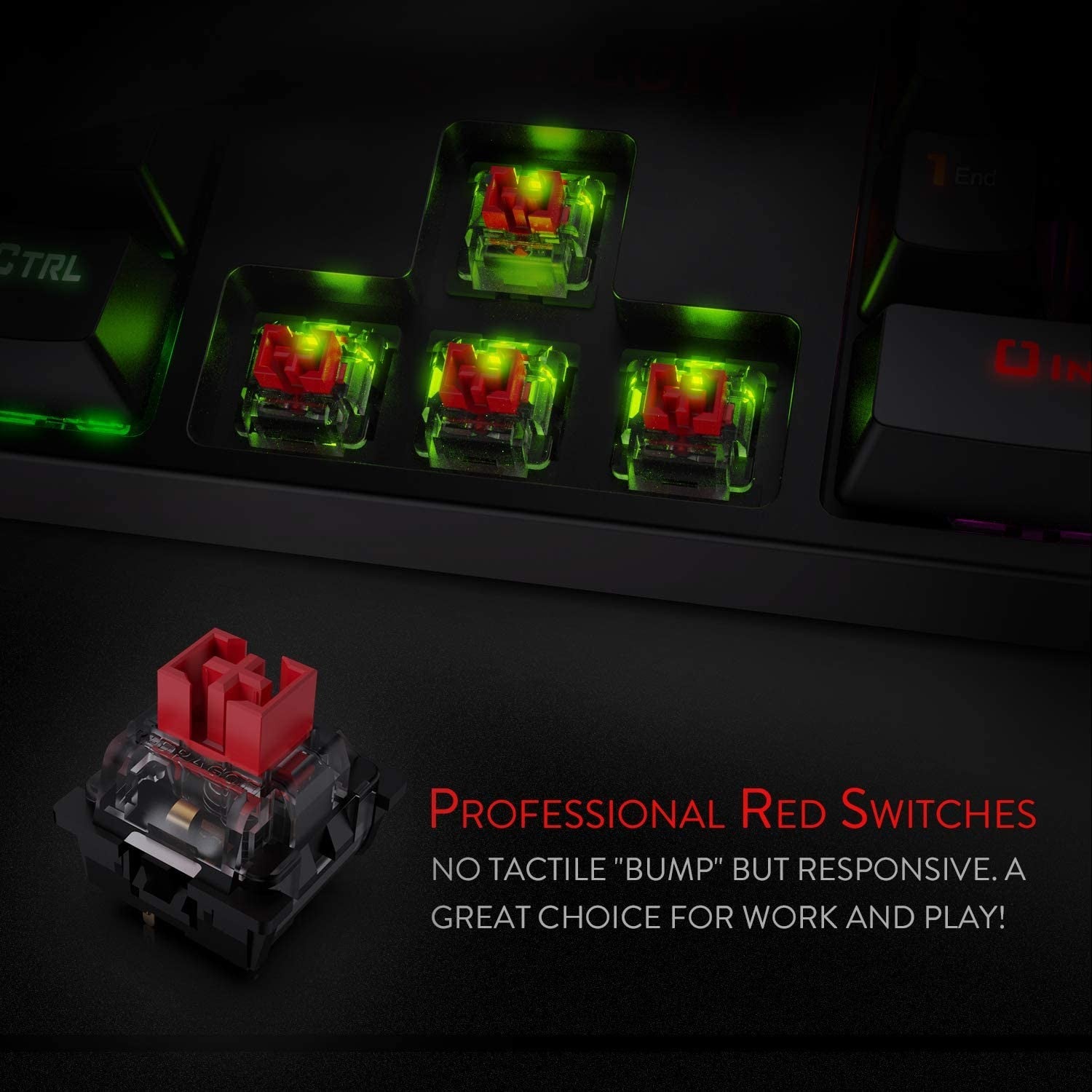 Redragon K582 SURARA RGB LED Backlit Mechanical Gaming Keyboard, Red Switch