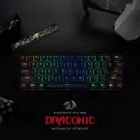 Redragon K530 PRO Draconic 60% Triple Mode Compact RGB Wireless Mechanical Gaming Keyboard, Hot-Swappable Brown Switch, Black