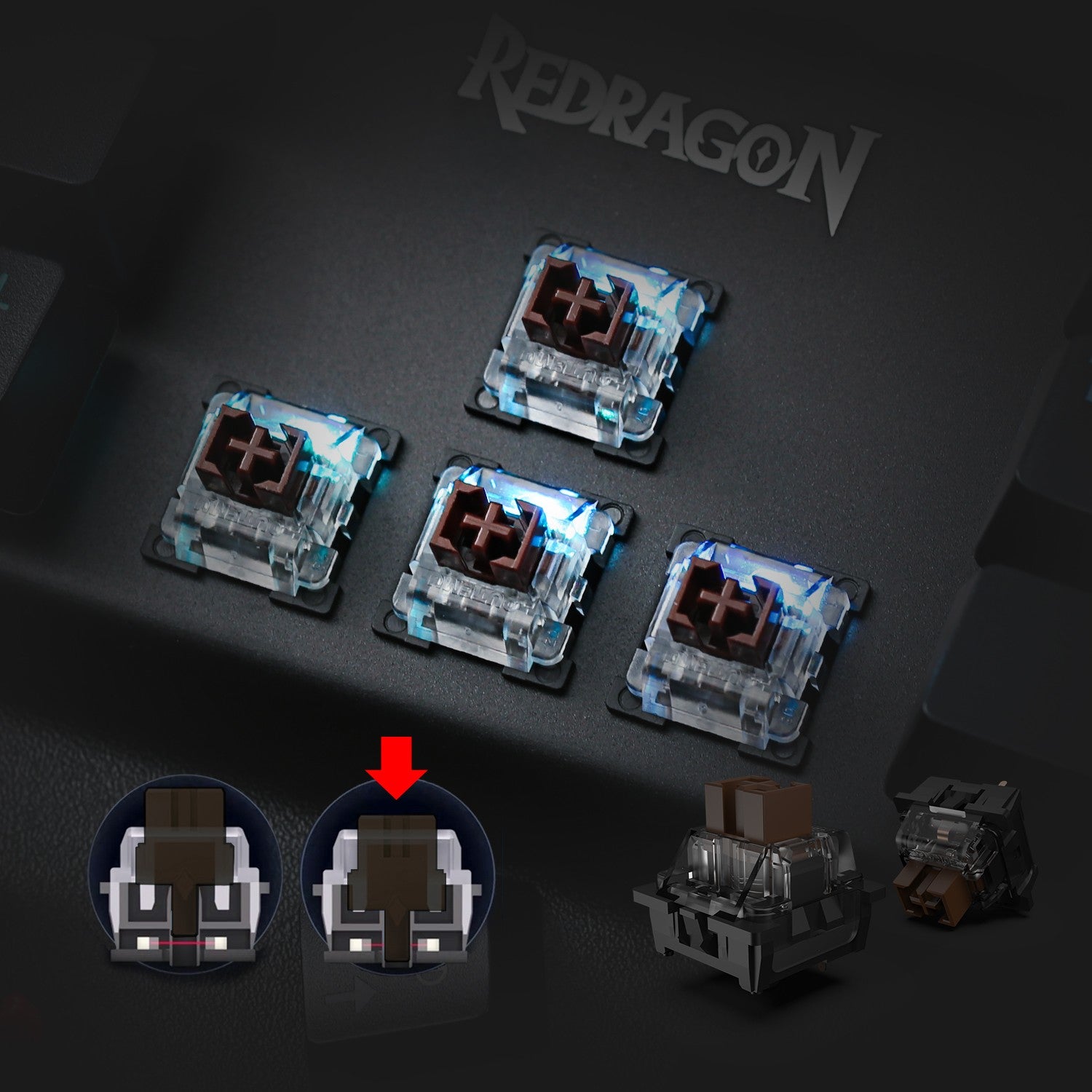 Redragon K580 VATA RGB LED Backlit Mechanical Gaming Keyboard, Brown Switch