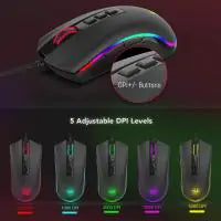 Redragon M711 Cobra Gaming Mouse with 16.8 Million RGB Color Backlit, 10,000 DPI Adjustable