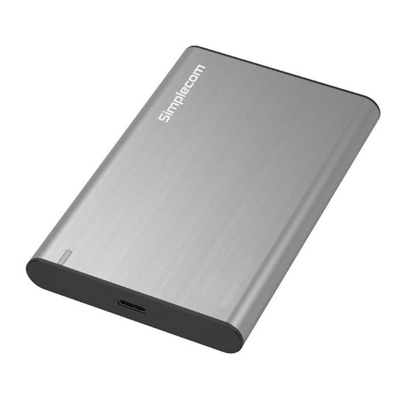 Simplecom Aluminium 2.5in USB 3.1 SATA HDD/SSD Enclosure - Silver