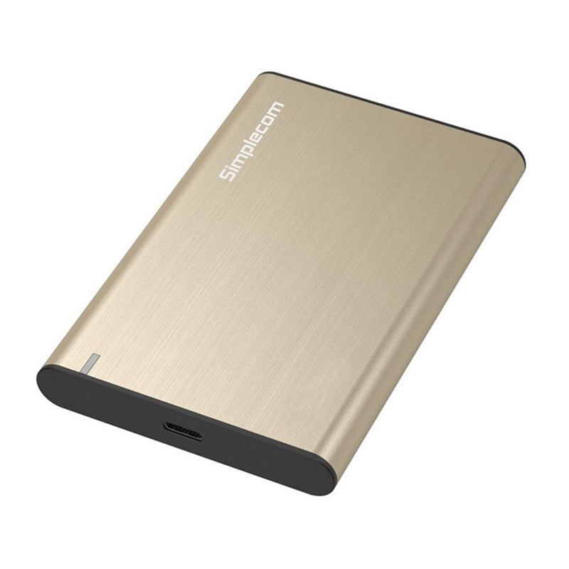 Simplecom Aluminium 2.5in USB 3.1 SATA HDD/SSD Enclosure - Gold