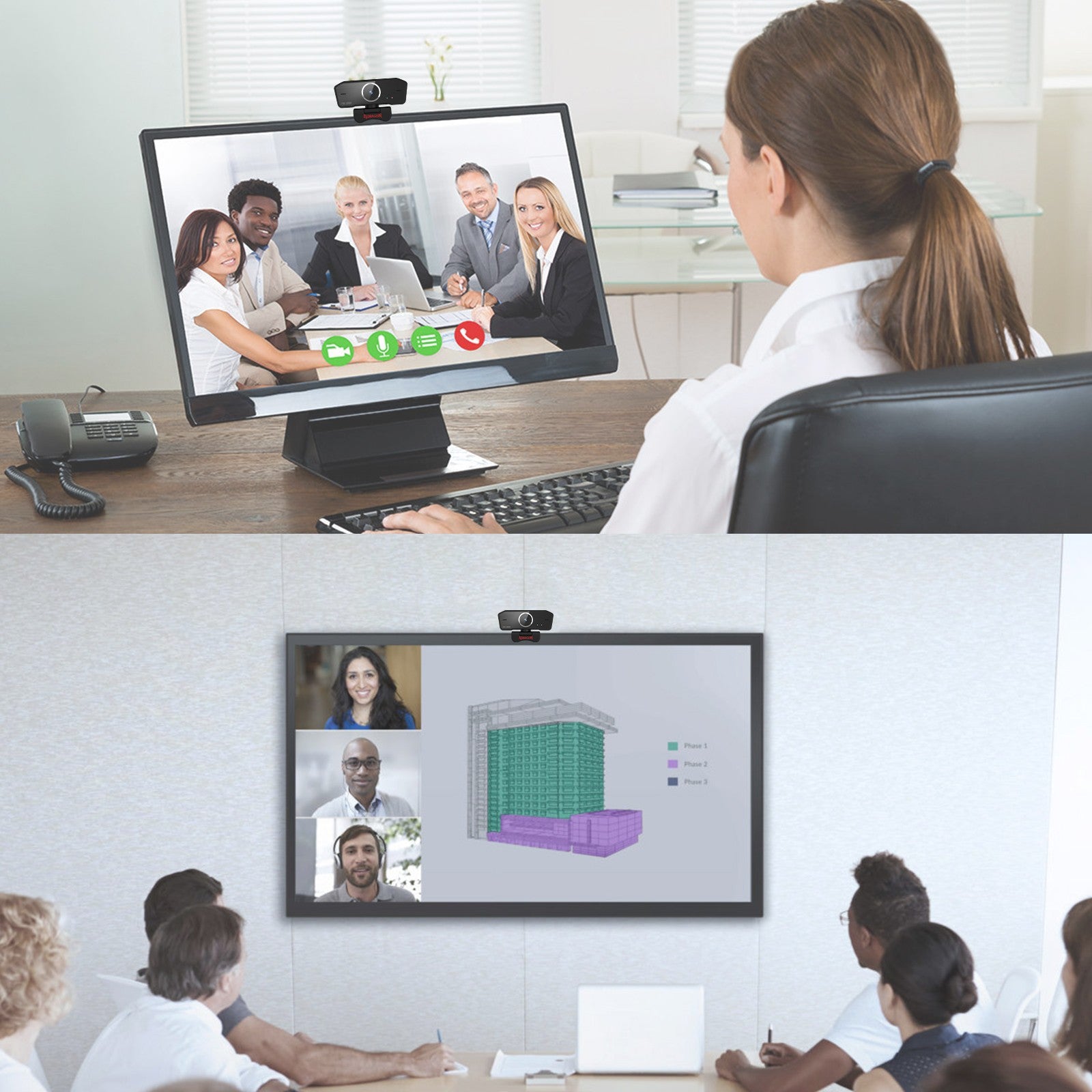 Redragon GW800 1080P Webcam with Built-in Dual Microphone