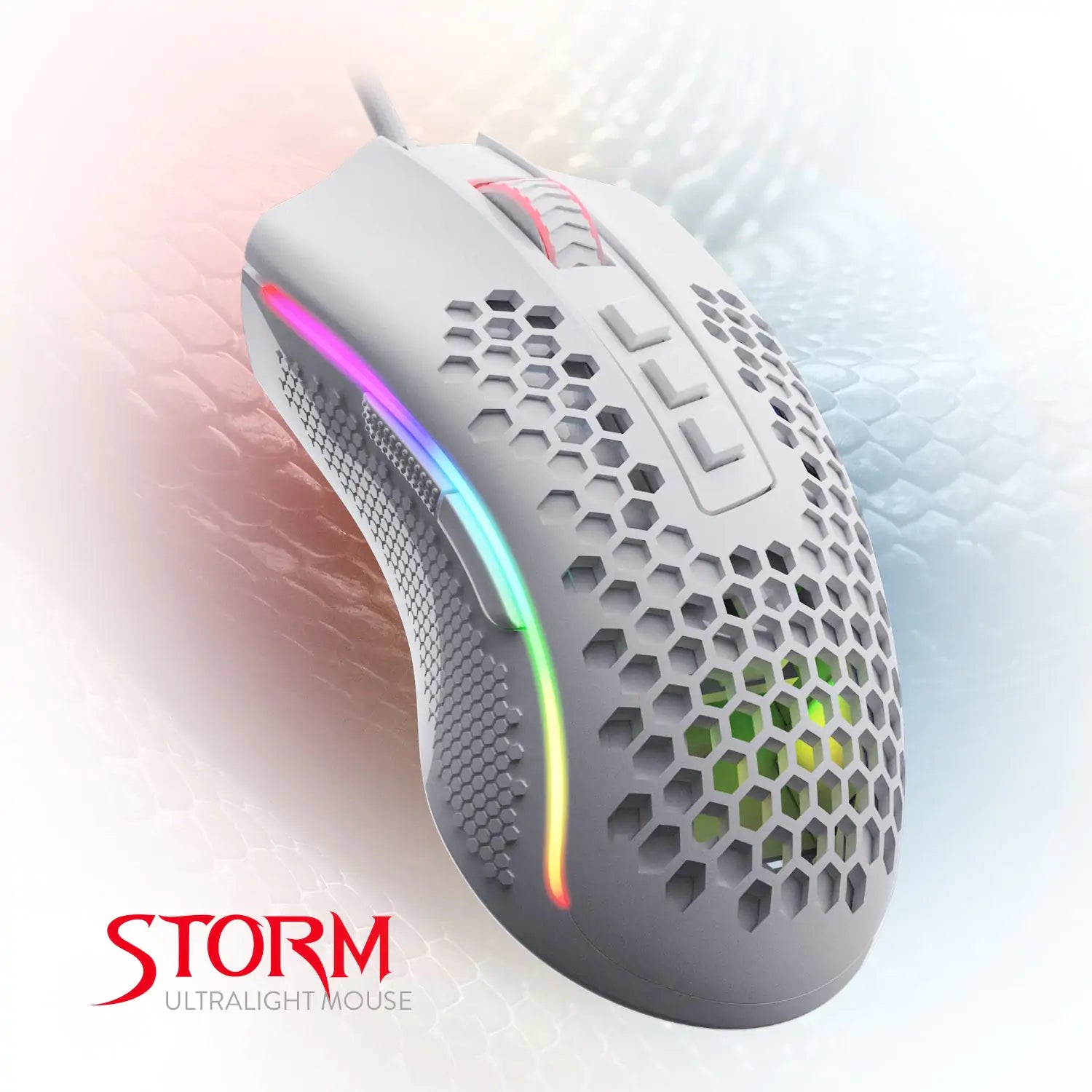Redragon M808 Storm Lightweight RGB Gaming Mouse, 85g Ultralight Honeycomb Mouse