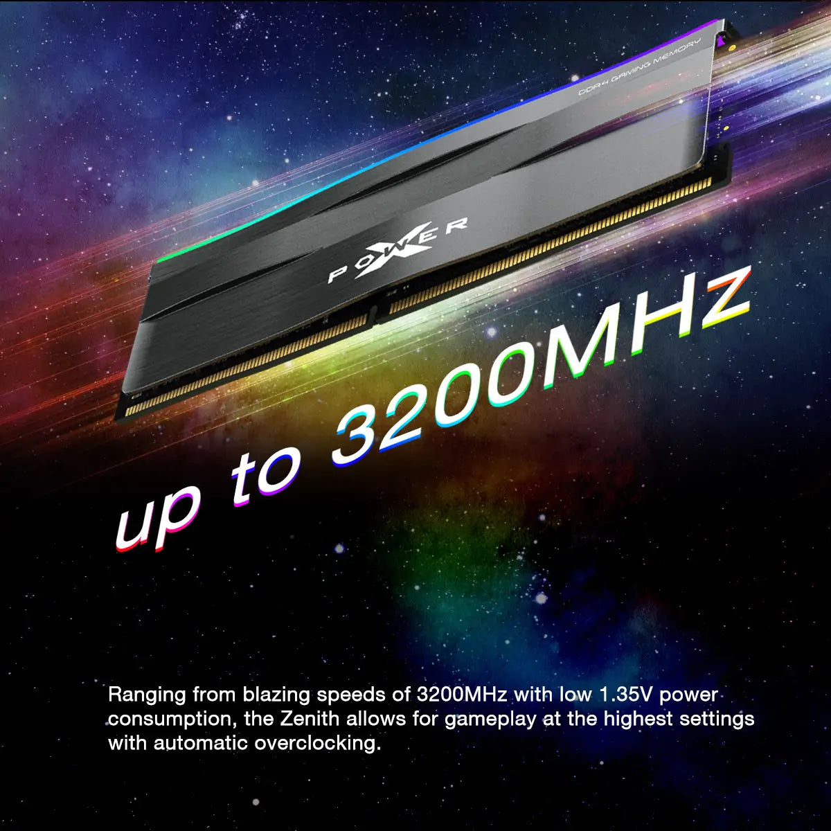 Silicon Power 16GB (2x8GB) SP016GXLZU320BDD 3200MHz XPOWER Zenith Gaming Desktop Memory RGB DDR4 RAM