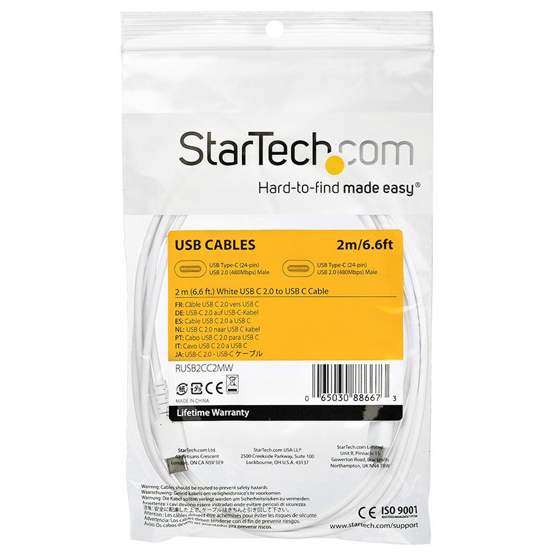 Startech 2m USB C Charging Cable - White