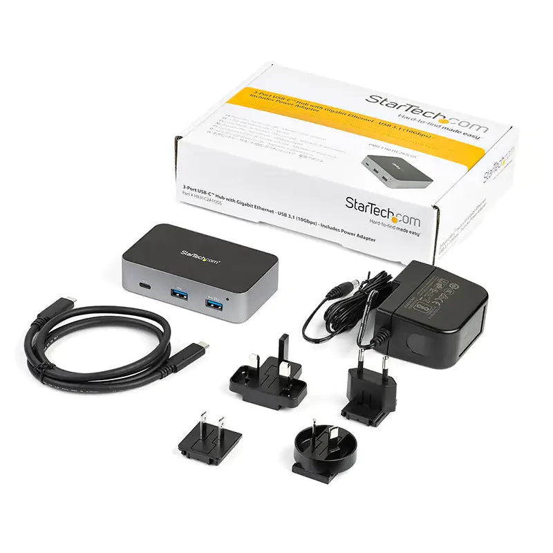 Startech 3 Port USB C 3.1 Gen 2 Hub with Ethernet Adapter