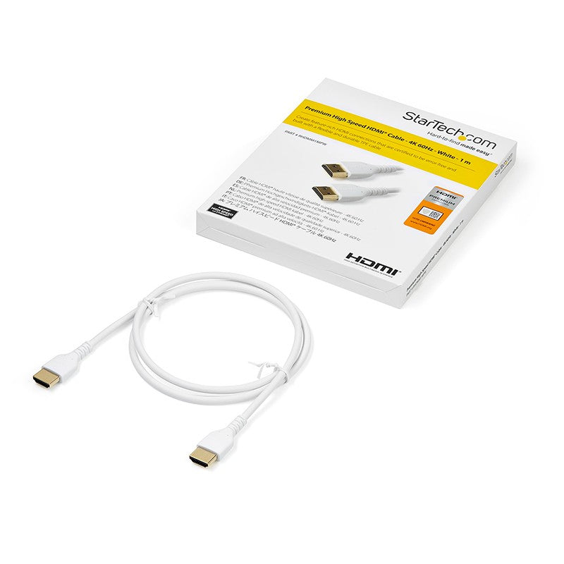 Startech 1m Premium Certified HDMI 2.0 Cable with Ethernet - White