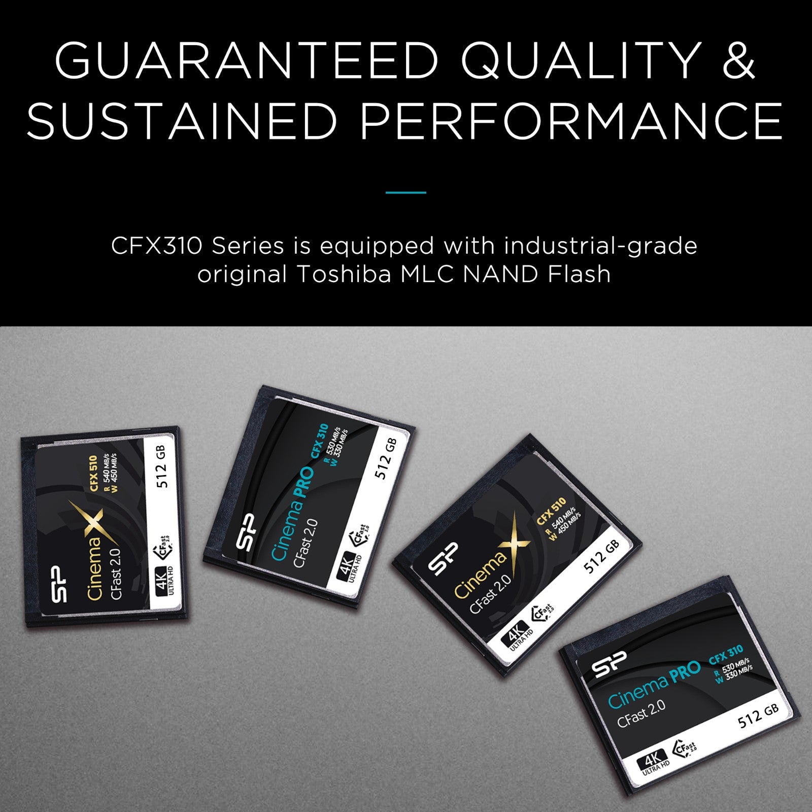 Silicon Power 512GB CFast 2.0 CinemaPro 530MB/s CFX310 MLC Memory Card