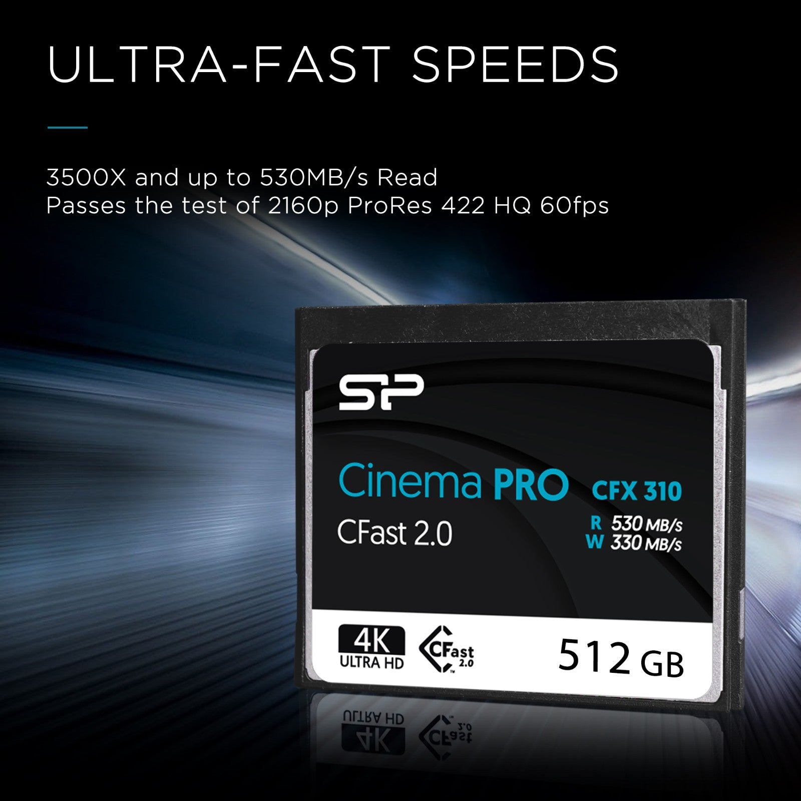 Silicon Power 512GB CFast 2.0 CinemaPro 530MB/s CFX310 MLC Memory Card