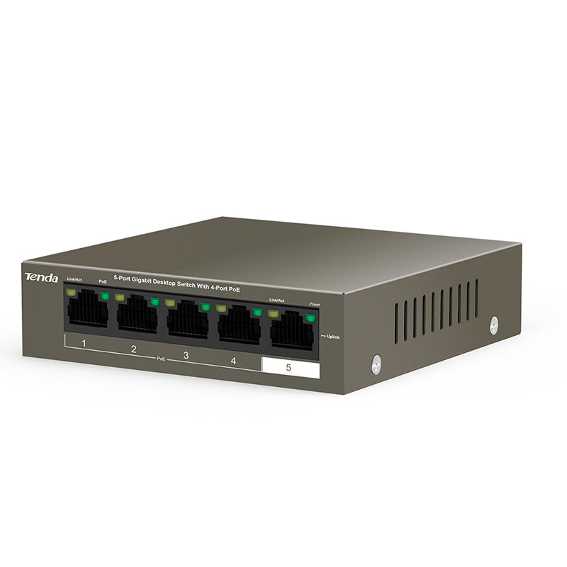 Computer Switch 5 Tenda 5 Port Gigabit Unmanaged Desktop Switch with 4-Port PoE
