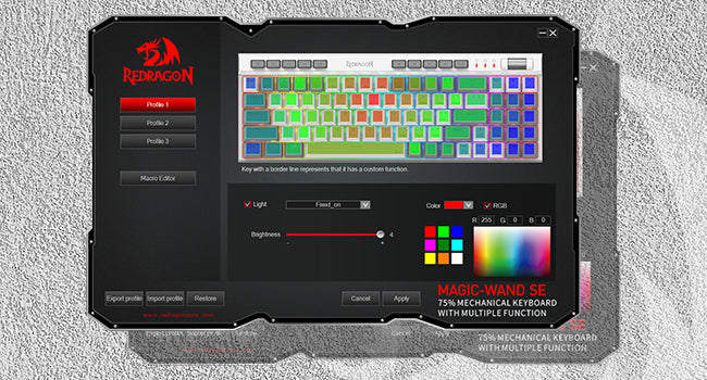 Redragon K655 75% RGB Wired Mechanical Gaming Keyboard, 78 Keys Hot-Swap Mechanical Keyboard w/Aluminum Cover Board, Upgraded Socket and Onboard Macro