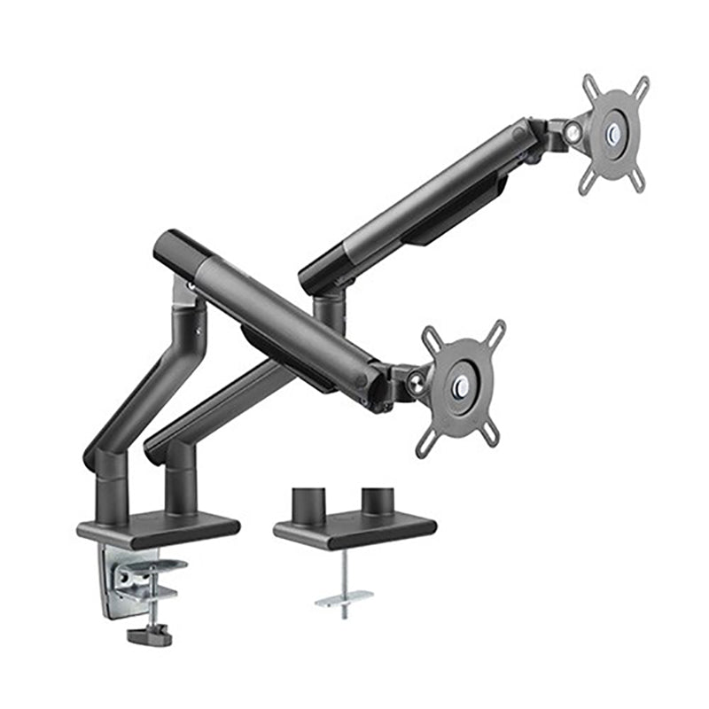 Brateck Dual Monitor Premium Slim Aluminum Spring-Assisted Monitor Arm Fix - Space Grey