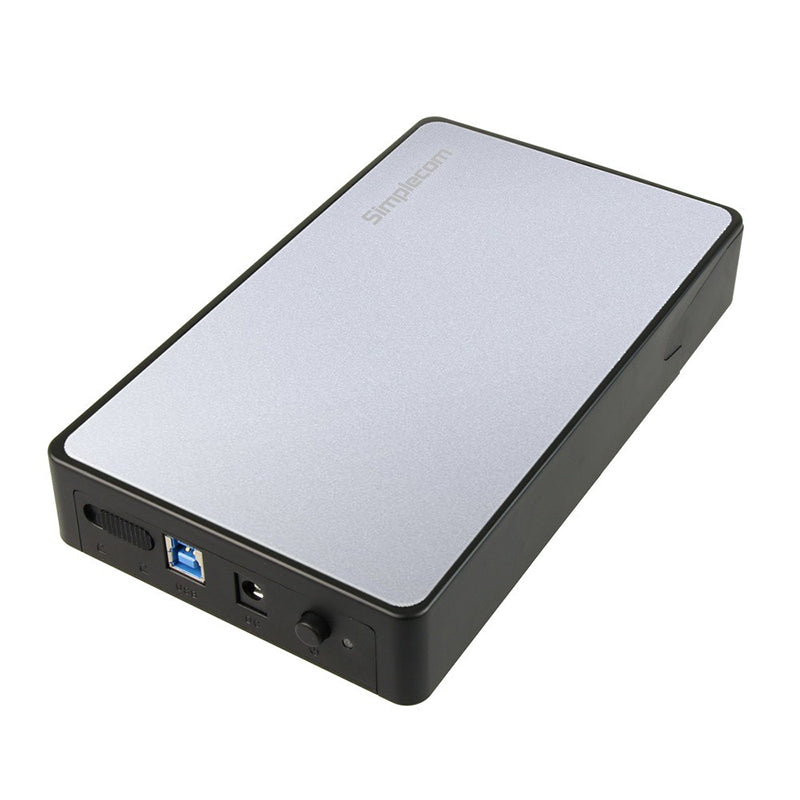 Simplecom Tool Free 3.5in USB 3.0 Hard Drive Enclosure - Silver