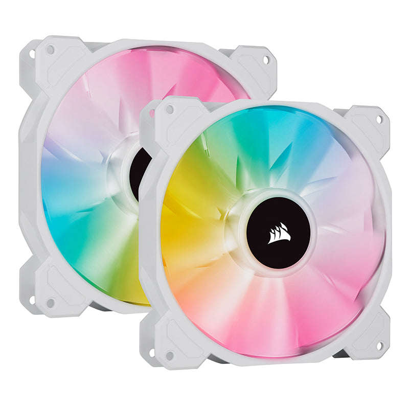 Corsair iCUE SP140 140mm RGB Elite White PWM Fan - Dual Fan Kit with Lighting Node CORE