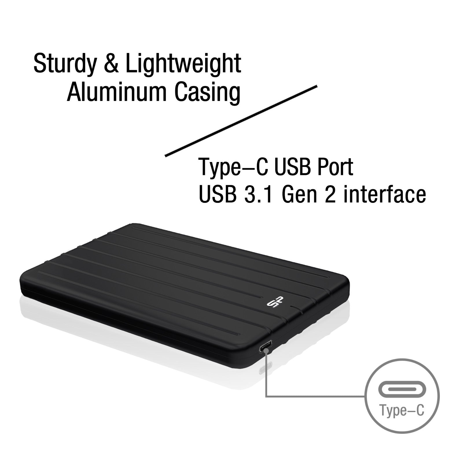 Silicon Power 2TB B75 Pro 520 MB/s USB C Scratch Resistant & Waterproof Portable External SSD with 2 cables