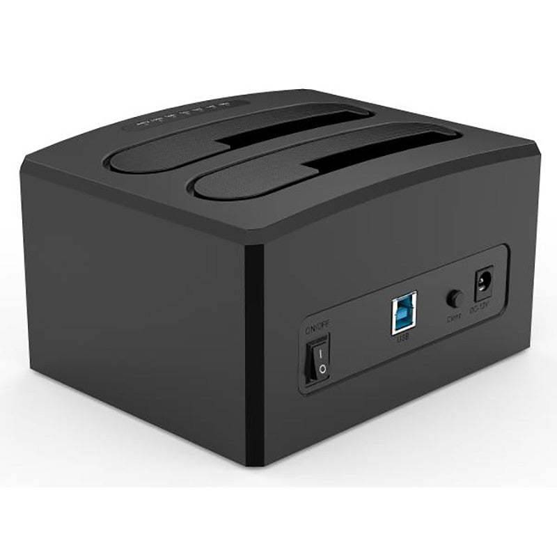 Cruxtec Dual Bay USB 3.0 to SATA 3.5in and 2.5in Hard Drive Docking Station with Clone Function - Black